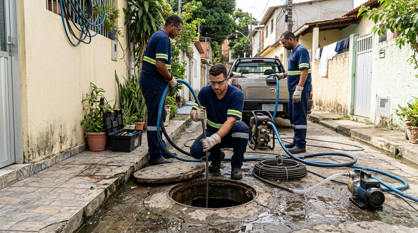 Desentupimento de esgoto com hidrojateamento em Aracaju-SE
