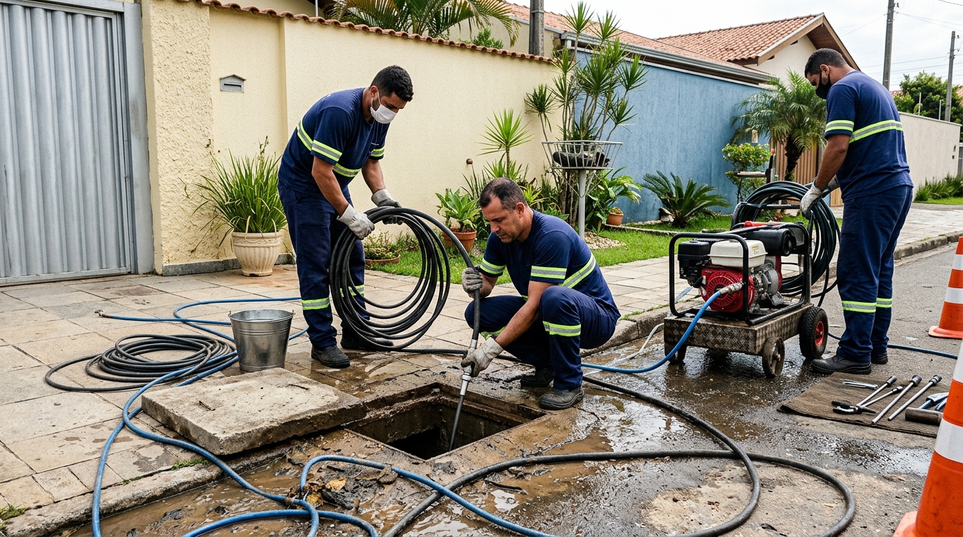 Desentupimento de esgoto residencial em Aracaju-SE