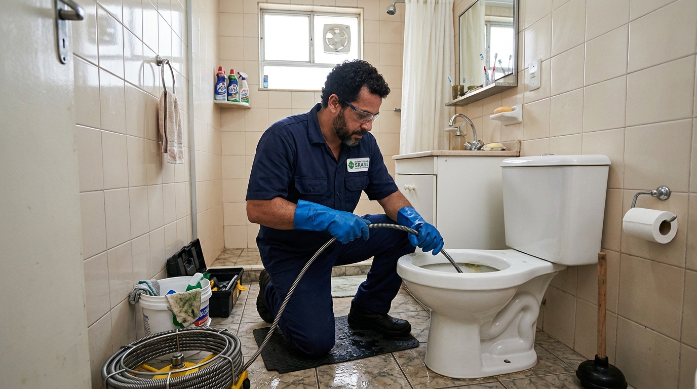 Desentupimento de vaso com equipamento em Aracaju-SE
