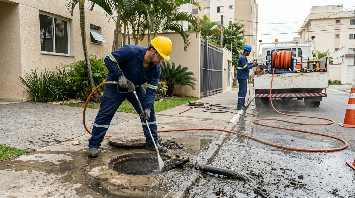 Hidrojateamento com jato de alta pressão em Aracaju-SE
