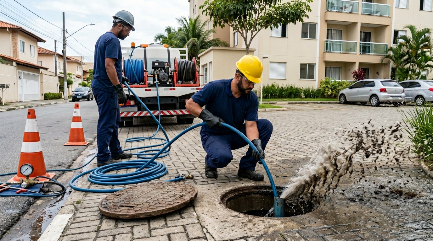 Equipe de hidrojateamento em Aracaju-SE