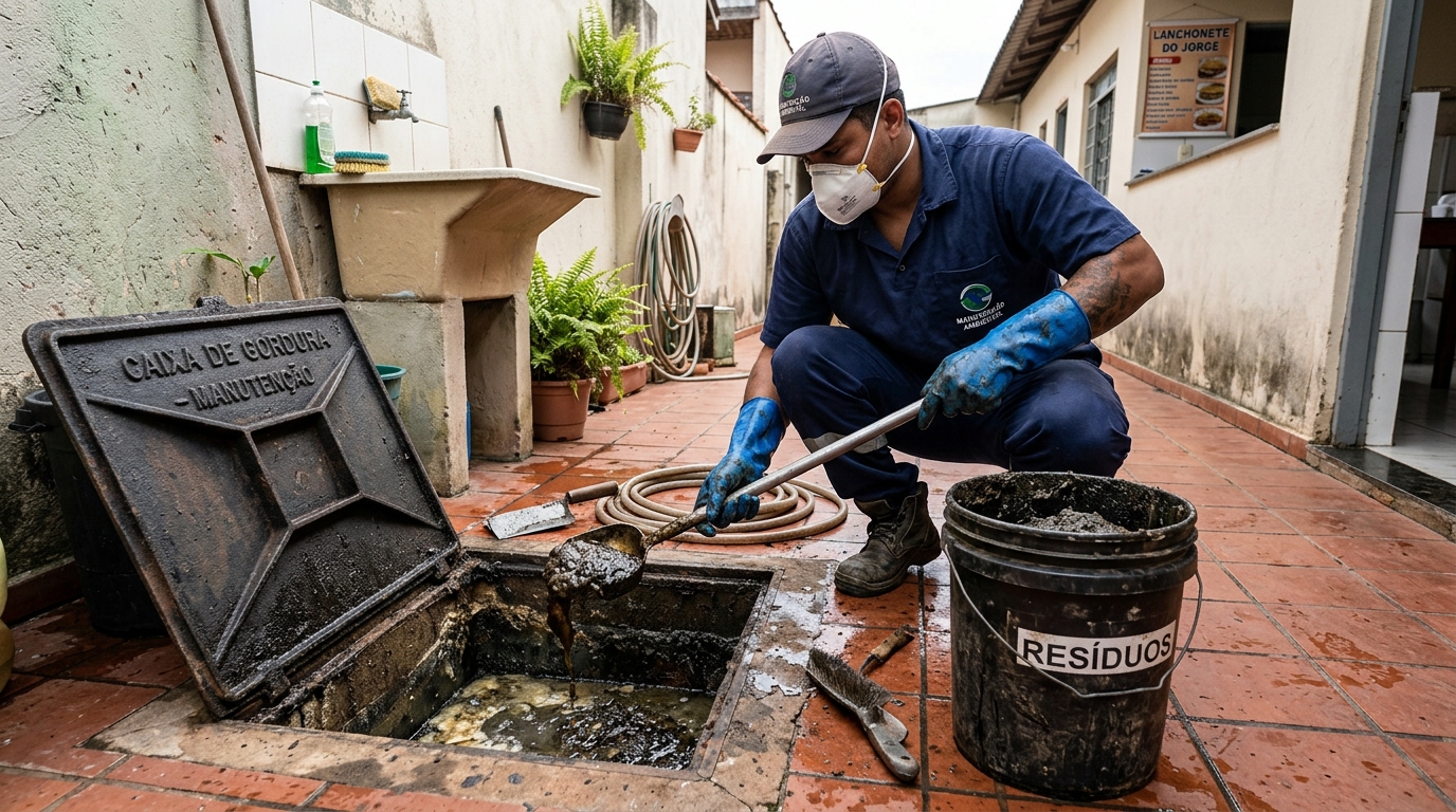 Remoção de lodo de caixa de gordura em Aracaju-SE
